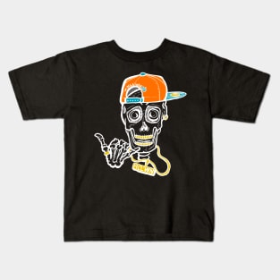 Skully Halloween - White Kids T-Shirt